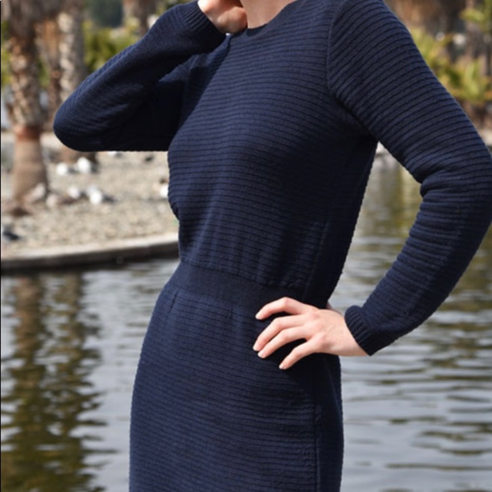 Big Star Stripped dress+ Open Back+Long Sleeve+S